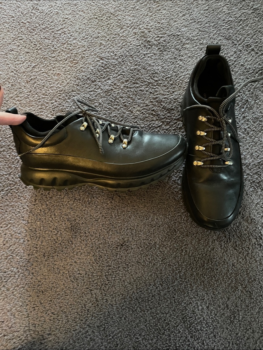 Cole Haan Black Leather Winter/Rain Boots